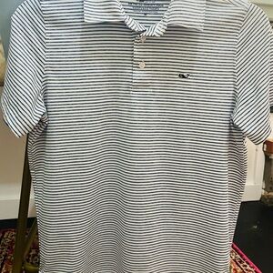 Vineyard Vines Navy and White Striped Polo Shirt